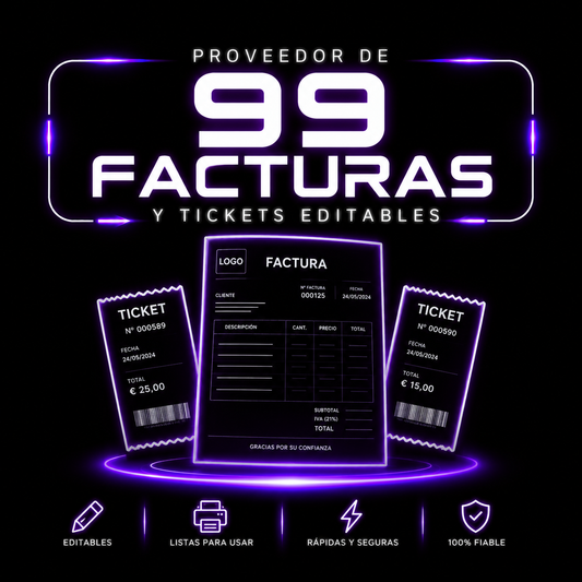 99 TICKETS Y FACTURAS EDITABLES